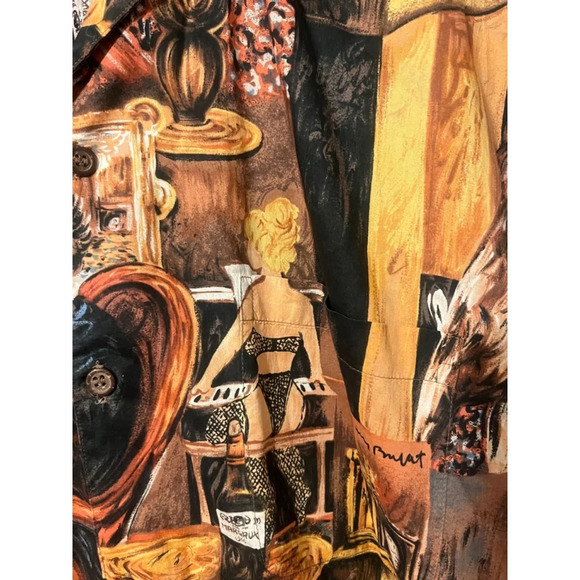 Vintage Reyn Spooner Guy Buffett Mens Hawaiian Shirt Gentleman's Club Dog - Picture 5 of 8